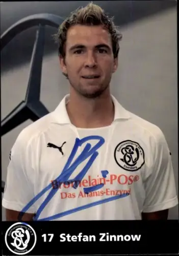 Autogrammkarte Fußballer Stefan Zinnow, SV 07 Elversberg, Autogramm