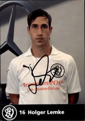 Autogrammkarte Fußballer Holger Lemke, SV 07 Elversberg, Autogramm
