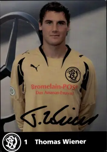 Autogrammkarte Fußballer Thomas Wiener, SV 07 Elversberg, Autogramm