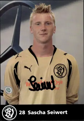 Autogrammkarte Fußballer Sascha Seiwert, SV 07 Elversberg, Autogramm