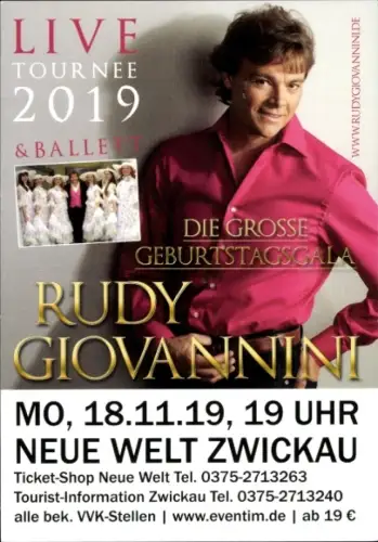 Autogrammkarte Sänger Rudi Giovannini, Portrait, Ballett, Geburtstagsgala