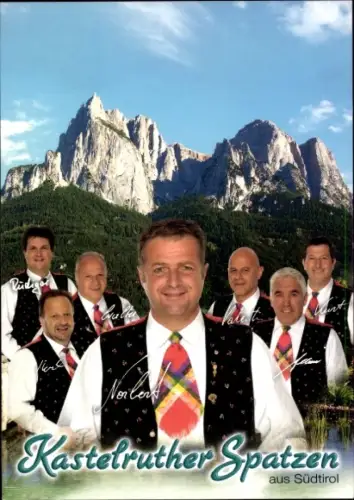 Autogrammkarte Musikgruppe Kastelruther Spatzen, Autogramme