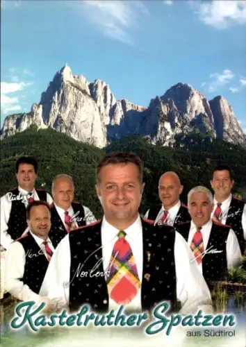 Autogrammkarte Musikgruppe Kastelruther Spatzen, Autogramme