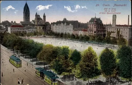 Ak Köln am Rhein, Neumarkt, Straßenbahnen