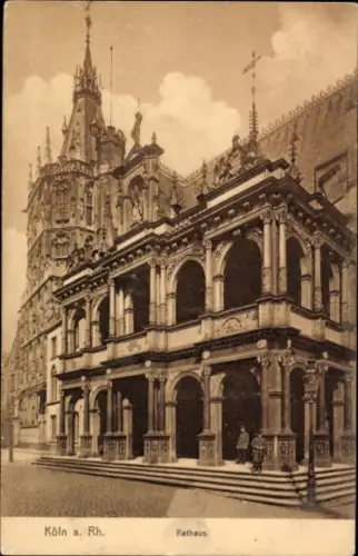 Ak Cöln Köln am Rhein, Rathaus in   Architektur, sepia