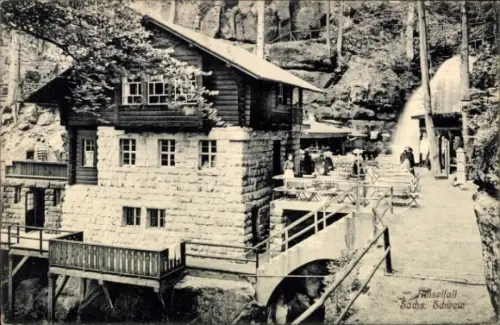 Ak Rathen an der Elbe Sächsische Schweiz, Amselfall