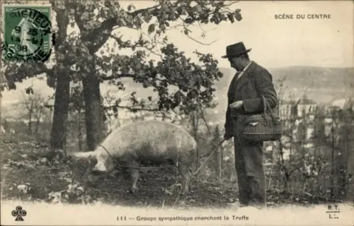 CPA Scene du Centre, Groupe sympathique cherchant la Truffe