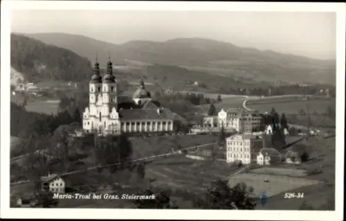 Ak Mariatrost Graz Steiermark, Kloster Maria-Trost, Graz, Steiermark, Landschaft, Berge