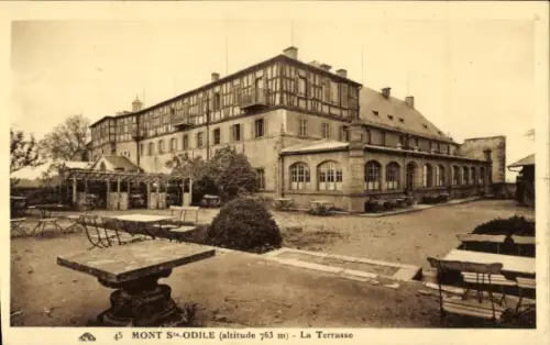 Ak Obernai Elsass Bas Rhin, Odilienberg Mont Sainte Odile,  Terrasse, 763 m,  