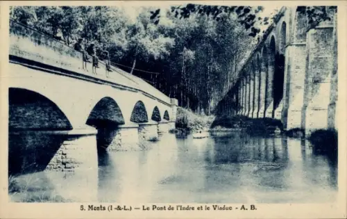 CPA Monts Indre et Loire, Pont, Viaduc
