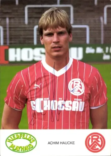 Autogrammkarte Fußballer Achim Haucke, Rot Weiss Essen, Autogramm