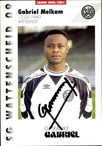 Autogrammkarte Fußballer Gabriel Melkam, SG Wattenscheid 09, Autogramm