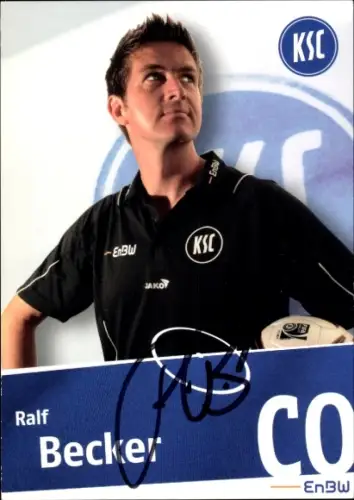 Autogrammkarte Fußballer Ralf Becker, Karlsruher SC, Autogramm