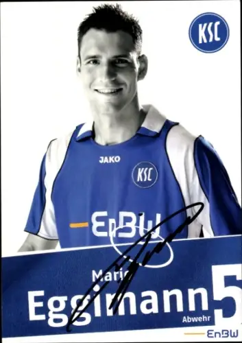 Autogrammkarte Fußballer Mario Eggimann, Karlsruher SC, Autogramm