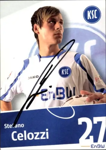 Autogrammkarte Fußballer Stefano Celozzi, Karlsruher SC, Autogramm