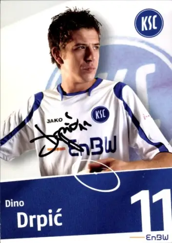Autogrammkarte Fußballer Dino Drpic, Karlsruher SC, Autogramm
