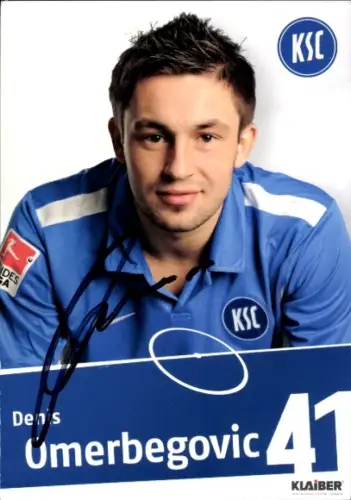 Autogrammkarte Fußballer Denis Omerbegovic, Karlsruher SC, Autogramm