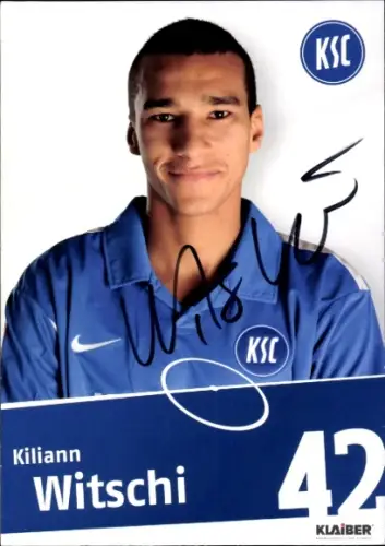 Autogrammkarte Fußballer Kiliann Witschi, Karlsruher SC, Autogramm