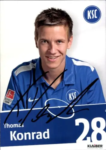 Autogrammkarte Fußballer Thomas Konrad, Karlsruher SC, Autogramm