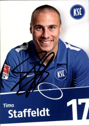 Autogrammkarte Fußballer Timo Staffeldt, Karlsruher SC, Autogramm