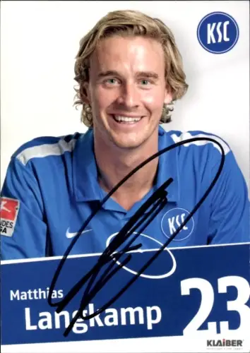 Autogrammkarte Fußballer Matthias Langkamp, Karlsruher SC, Autogramm