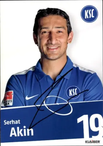 Autogrammkarte Fußballer Serhat Akin, Karlsruher SC, Autogramm