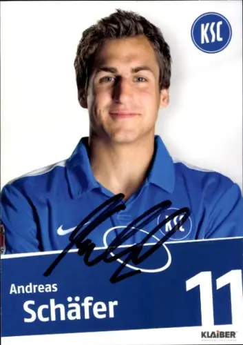 Autogrammkarte Fußballer Andreas Schäfer, Karlsruher SC, Autogramm