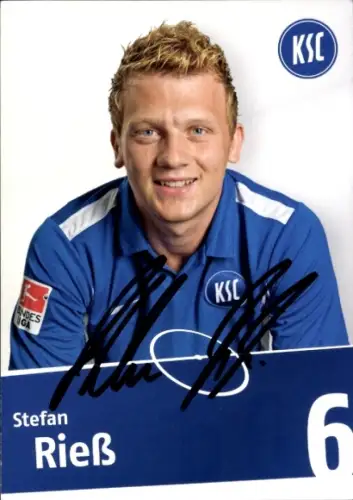 Autogrammkarte Fußballer Stefan Rieß, Karlsruher SC, Autogramm