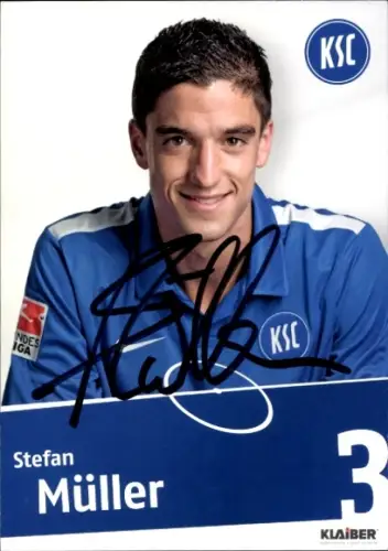 Autogrammkarte Fußballer Stefan Müller, Karlsruher SC, Autogramm