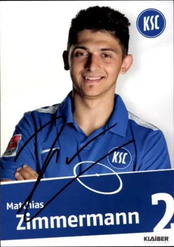 Autogrammkarte Fußballer Matthias Zimmermann, Karlsruher SC, Autogramm