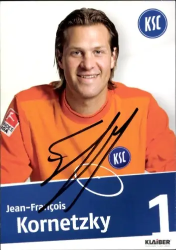 Autogrammkarte Fußballer Jean Francois Kornetzky, Karlsruher SC, Autogramm