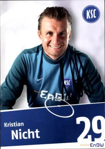 Autogrammkarte Fußballer Kristian Nicht, Karlsruher SC, Autogramm