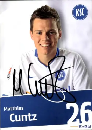 Autogrammkarte Fußballer Matthias Cuntz, Karlsruher SC, Autogramm