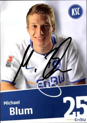 Autogrammkarte Fußballer Michael Blum, Karlsruher SC, Autogramm