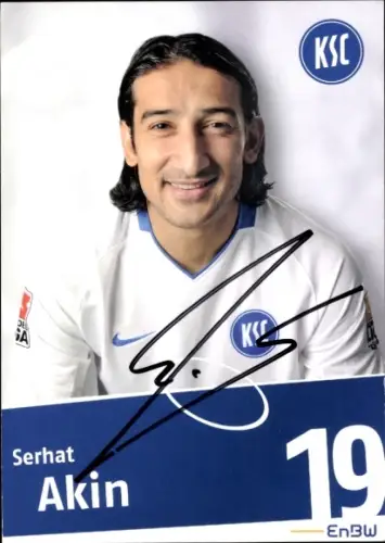 Autogrammkarte Fußballer Serhat Akin, Karlsruher SC, Autogramm