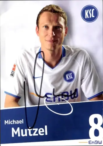 Autogrammkarte Fußballer Michael Mutzel, Karlsruher SC, Autogramm