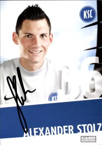 Autogrammkarte Fußballer Alexander Stolz, Karlsruher SC, Autogramm