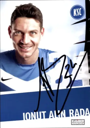 Autogrammkarte Fußballer Ionut Alin Rada, Karlsruher SC, Autogramm