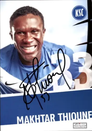 Autogrammkarte Fußballer Makhtar Thioune, Karlsruher SC, Autogramm