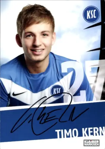 Autogrammkarte Fußballer Timo Kern, Karlsruher SC, Autogramm