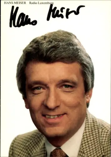Autogrammkarte Moderator Hans Meiser, Autogramm