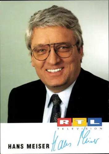 Ak Moderator Hans Meiser, Portrait, Autogramm