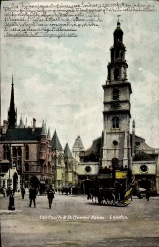 Ak Aldwych London, Law Courts, St. Clement Danes,  ,  Architektur