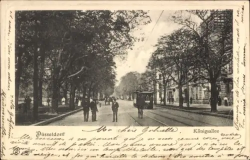 Ak Düsseldorf am Rhein, Königsallee, Straßenbahn