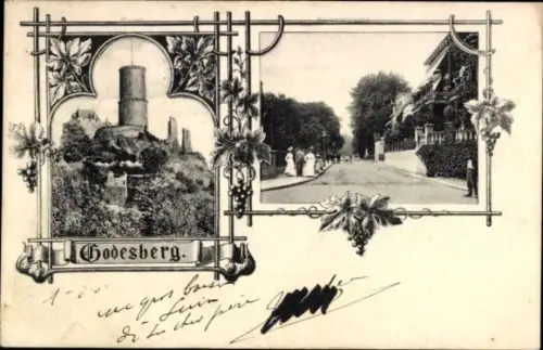 Ak Bad Godesberg Bonn am Rhein, Burg, Straße