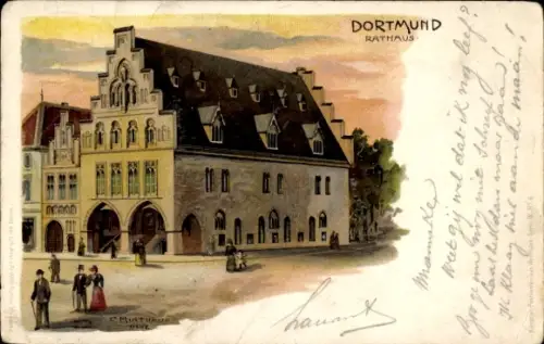 Künstler Litho Multhaup, C., Dortmund, Rathaus
