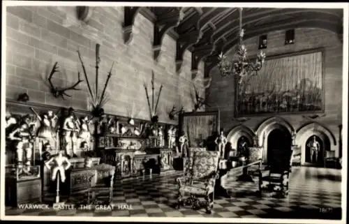 Ak Warwick Warwickshire England, Castle, The Great Hall