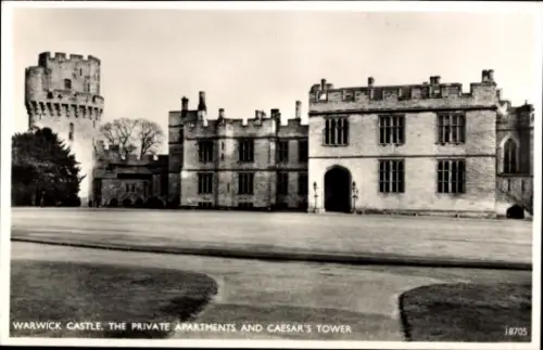 Ak Warwick Warwickshire England, Castle, private Apartments, Caesar's Tower