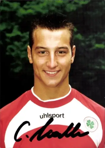 Autogrammkarte Fußballer Christian Hallerbach, Rot Weiß Oberhausen, Autogramm