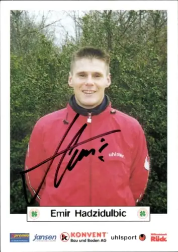 Autogrammkarte Fußballer Emir Hadzidulbic, Rot Weiß Oberhausen, Autogramm